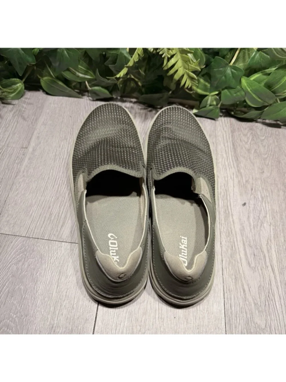 Olukai Lae‘ahi Mesh Slip On Shoes Mens Size 10.5 Green Beach Casual